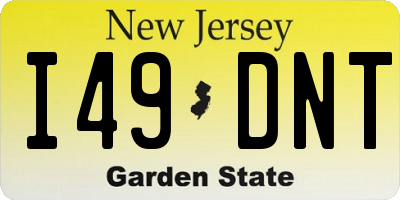 NJ license plate I49DNT