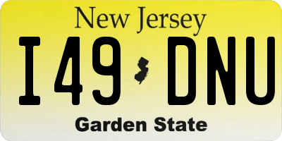 NJ license plate I49DNU