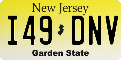 NJ license plate I49DNV