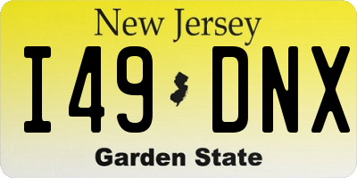 NJ license plate I49DNX