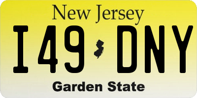 NJ license plate I49DNY