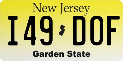 NJ license plate I49DOF