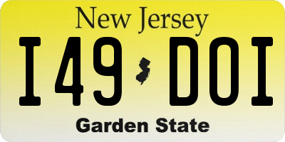 NJ license plate I49DOI