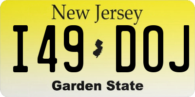 NJ license plate I49DOJ