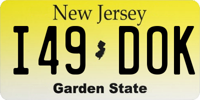 NJ license plate I49DOK