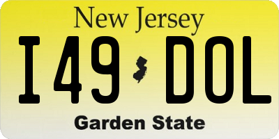 NJ license plate I49DOL