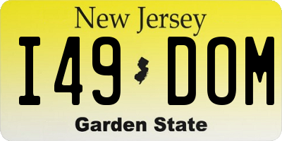 NJ license plate I49DOM