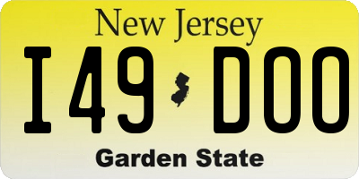NJ license plate I49DOO