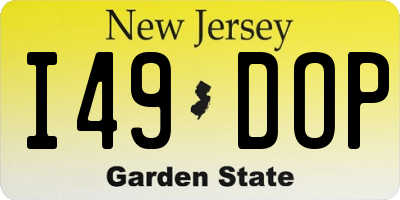 NJ license plate I49DOP