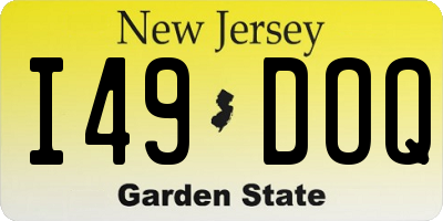NJ license plate I49DOQ