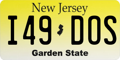 NJ license plate I49DOS