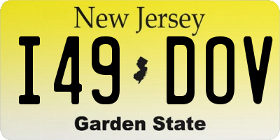 NJ license plate I49DOV