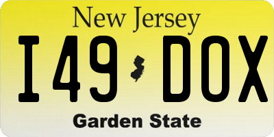 NJ license plate I49DOX