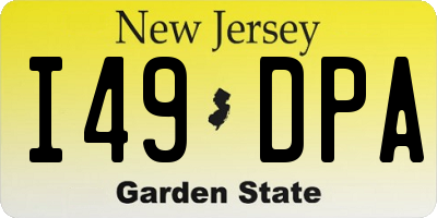 NJ license plate I49DPA