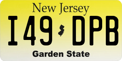 NJ license plate I49DPB