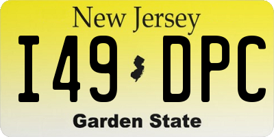 NJ license plate I49DPC