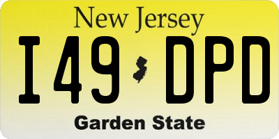 NJ license plate I49DPD