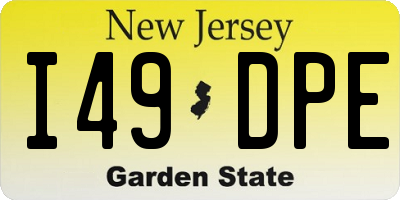 NJ license plate I49DPE