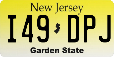 NJ license plate I49DPJ