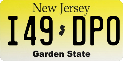 NJ license plate I49DPO