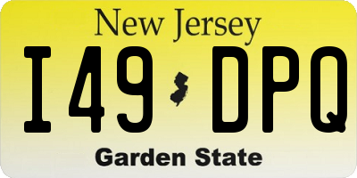 NJ license plate I49DPQ