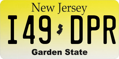 NJ license plate I49DPR