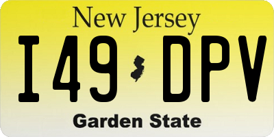 NJ license plate I49DPV