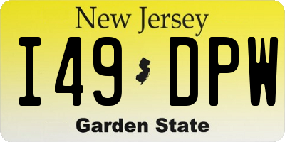 NJ license plate I49DPW