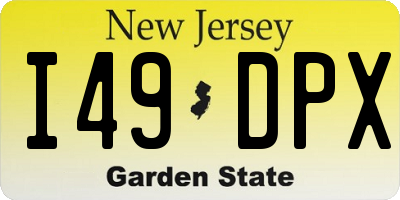 NJ license plate I49DPX
