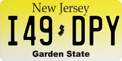 NJ license plate I49DPY