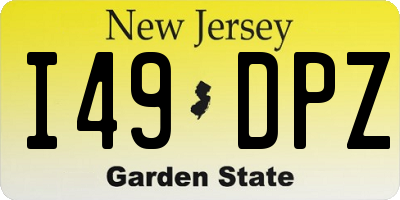 NJ license plate I49DPZ