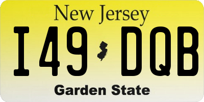 NJ license plate I49DQB