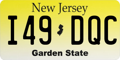 NJ license plate I49DQC