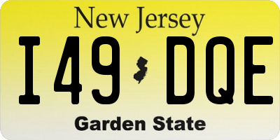NJ license plate I49DQE