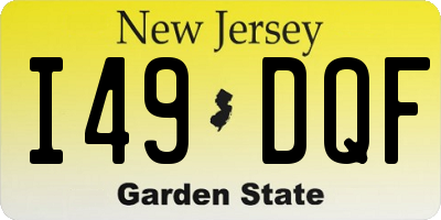 NJ license plate I49DQF