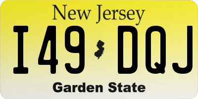 NJ license plate I49DQJ
