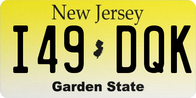 NJ license plate I49DQK