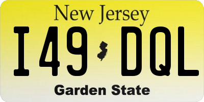NJ license plate I49DQL