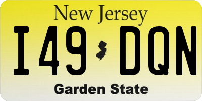 NJ license plate I49DQN