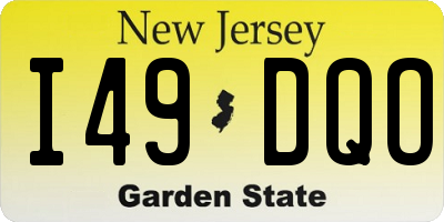 NJ license plate I49DQO