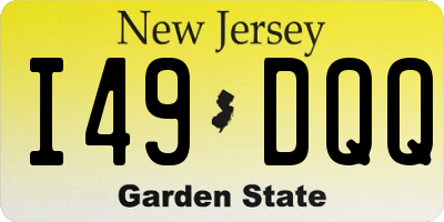 NJ license plate I49DQQ