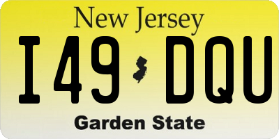 NJ license plate I49DQU