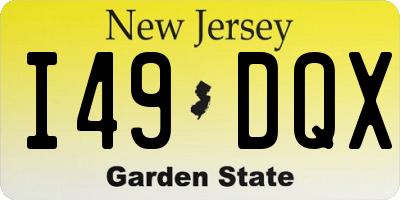 NJ license plate I49DQX