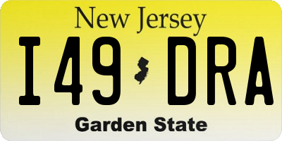 NJ license plate I49DRA