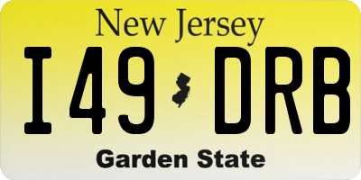 NJ license plate I49DRB