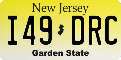 NJ license plate I49DRC