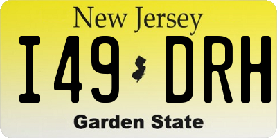 NJ license plate I49DRH