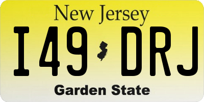 NJ license plate I49DRJ