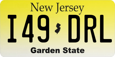 NJ license plate I49DRL