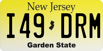 NJ license plate I49DRM